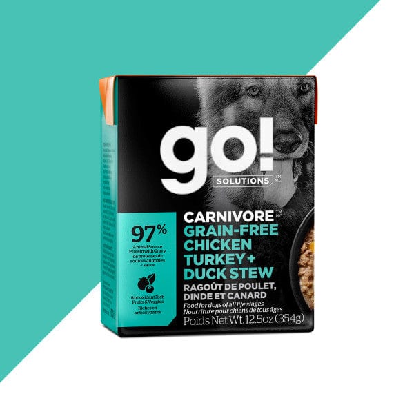 Go! Solutions Carnivore Grain Free Chicken, Turkey & Duck Stew Wet Dog Food, 12.5oz