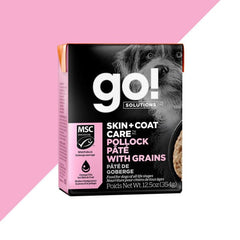 Go! Solutions Skin & Coat Care Pollock Pate with Grains Wet Dog Food, 12.5oz