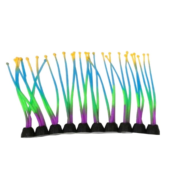 Fish Gear Glow Foreground Multi Colour Coral Silicone Aquarium Plant (3")