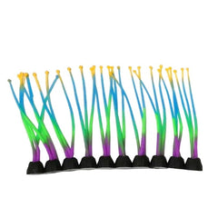 Fish Gear Glow Foreground Multi Colour Coral Silicone Aquarium Plant (3")