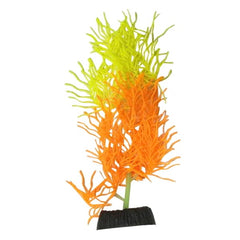 Fish Gear Glow Green/Orange Cabomba Silicone Aquarium Plant (7")