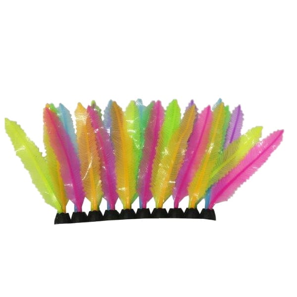 Fish Gear Glow Multi-Colour Foreground Feather Silicone Aquarium Plant (4")