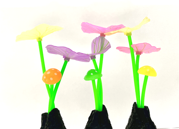 Fish Gear Glow Multi Coloured Mushroom & Fungi Aquarium Ornament