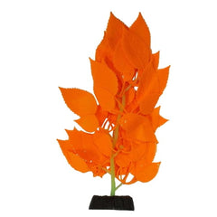 Fish Gear Glow Orange Broad Leaf Hygrophila Silicone Aquarium Plant (7")