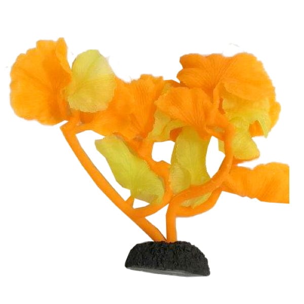 Fish Gear Glow Orange Seaweed Silicone Aquarium Plant (6")