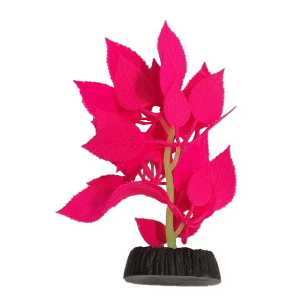 Fish Gear Glow Pink Broad Leaf Hygro Silicone Aquarium Plant (4")