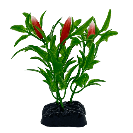 Fish Gear Green Palm Plastic Betta Plant (3")