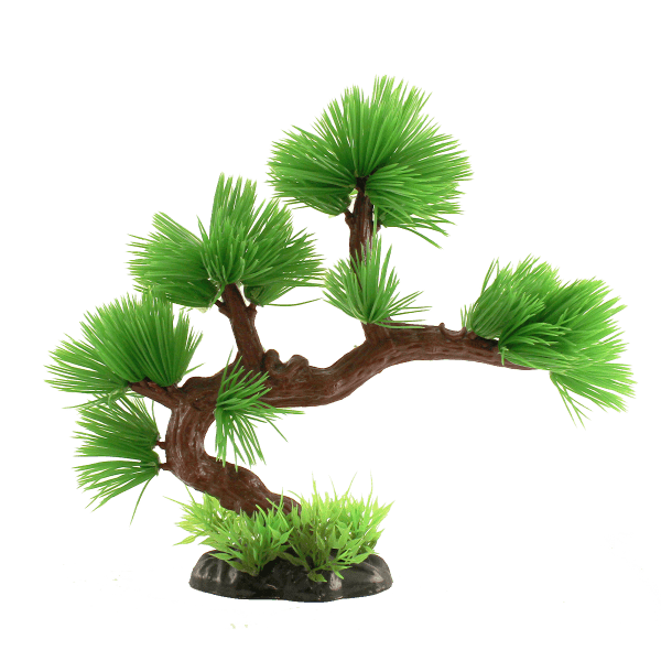 Fish Gear Green Pine Bonsai Tree Plastic Aquarium Plant
