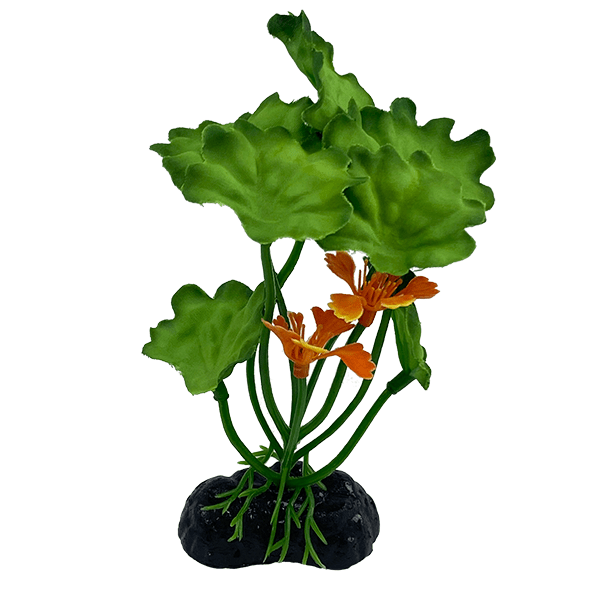Fish Gear Green Orange Lotus Silk Betta Plant (4")