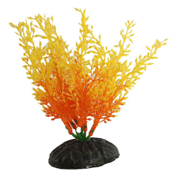 Fish Gear Orange & Yellow Wisteria Plastic Betta Plant (4")