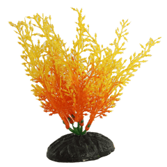 Fish Gear Orange & Yellow Wisteria Plastic Betta Plant (4")