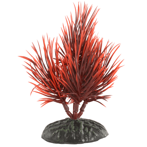 Fish Gear Red & Black Hairgrass Plastic Betta Plant (4")