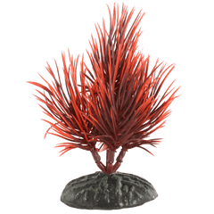 Fish Gear Red & Black Hairgrass Plastic Betta Plant (4")
