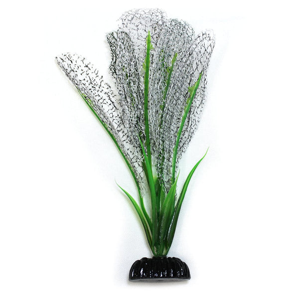 Fish Gear White Madagascar Lace Silk Aquarium Plant (8")
