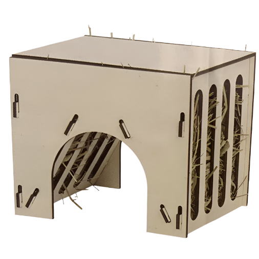 Moss Hollow Hideout with Hay Feeder