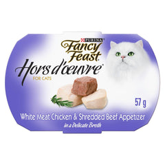 Fancy Feast Hors d'Oeuvre White Meat Chicken & Shredded Beef Appetizer for Cats