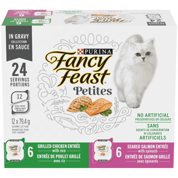 Fancy Feast Petites in Gravy Collection Wet Cat Food Variety 12 Pack