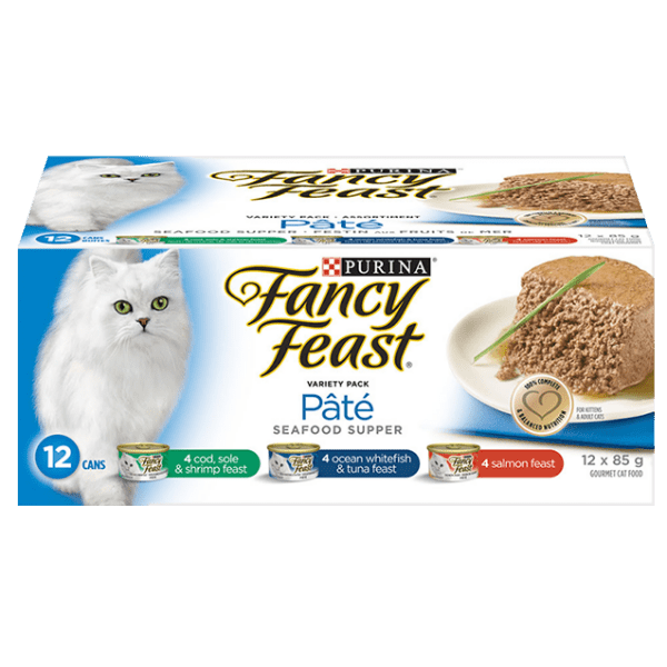 Fancy Feast Seafood Supper Pate Canned Cat Food Variety Pack