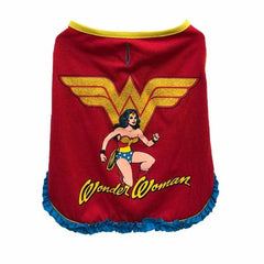 DC Comics Wonderwoman Top with Ruffle for Dogs