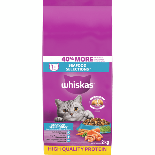 Whiskas Seafood Selections Adult Dry Cat Food, 2kg