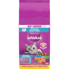 Whiskas Seafood Selections Adult Dry Cat Food, 2kg