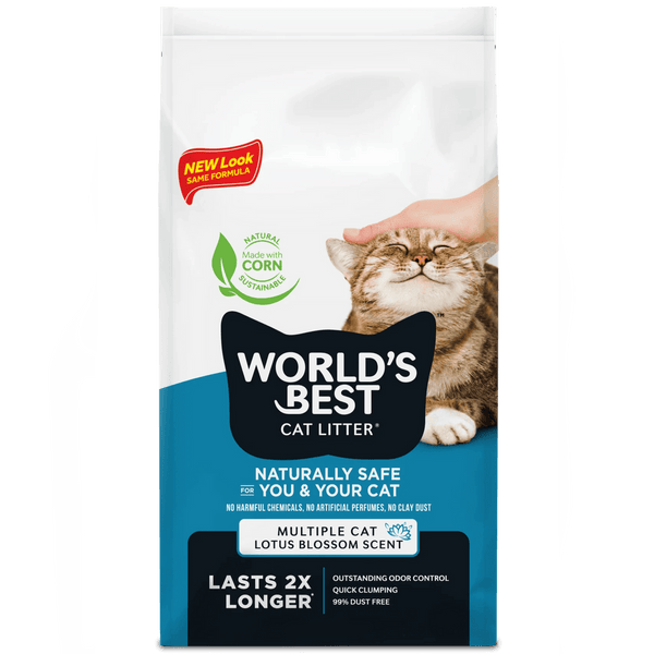 WORLD'S BEST Multiple Cat Lotus Blossom Scented Clumping Cat Litter, 28lb
