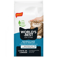 WORLD'S BEST Multiple Cat Lotus Blossom Scented Clumping Cat Litter, 28lb