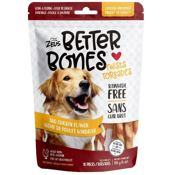 Zeus Better Bones BBQ Chicken Twists for Dogs